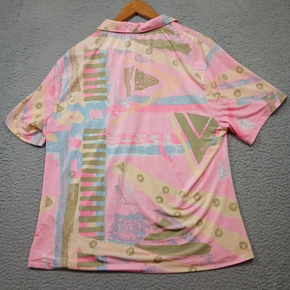 Jamie Sadock Golf Shirt Women's XL Pink Abstract Print Zip Polo - Picture 3 of 7